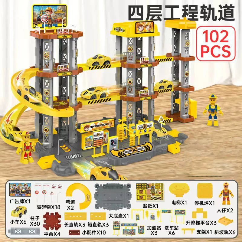 Piste voiture rampe course puzzle parc enfant 3-5 ans