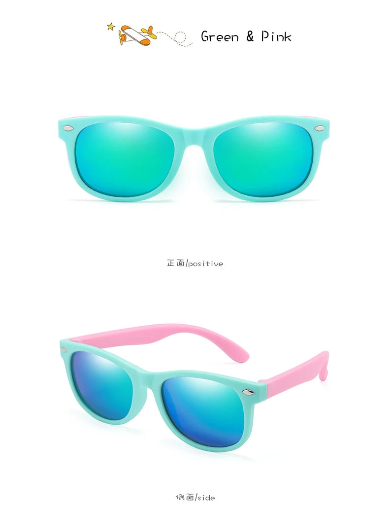 Lunettes de soleil classiques en Silicone pour enfants, UV400, pour garçons et filles, TR90, Protection UV