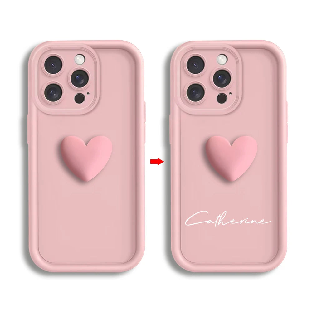 Coque anti-chute minimaliste lettres personnalisées iPhone 12-17 Pro
