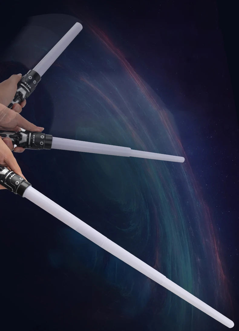 Sabre laser 2-en-1 télescopique 7 couleurs avec son