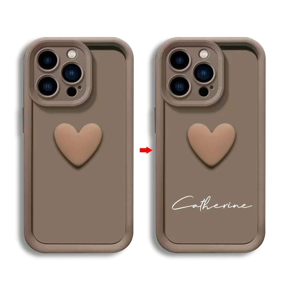 Coque anti-chute minimaliste lettres personnalisées iPhone 12-17 Pro