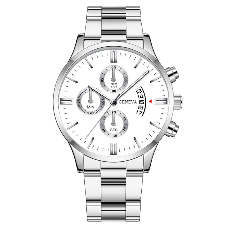 Montre homme 40mm quartz acier inoxydable sport