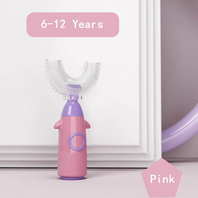 Brosse dents bébé silicone U 360° soins 1-12 ans