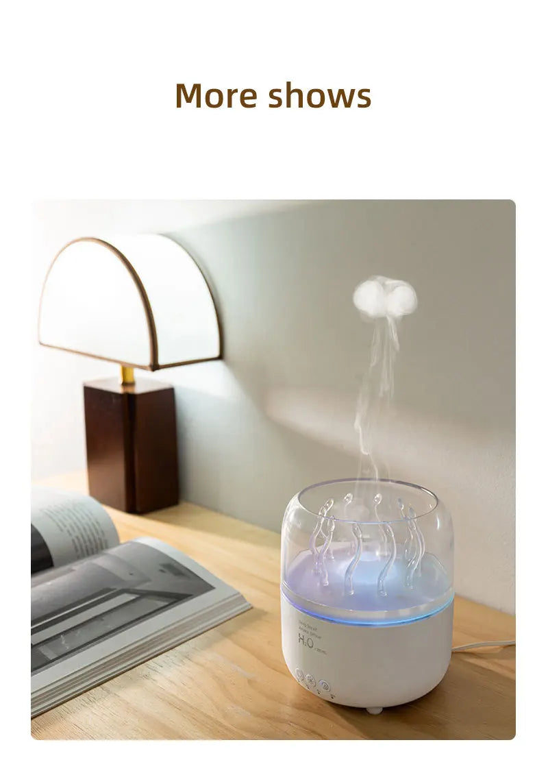 Diffuseur Méduse Rotatif Humidificateur LED Aromathérapie Maison Bureau