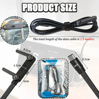 Câble Type-C 2-en-1 90° charge rapide 240W support