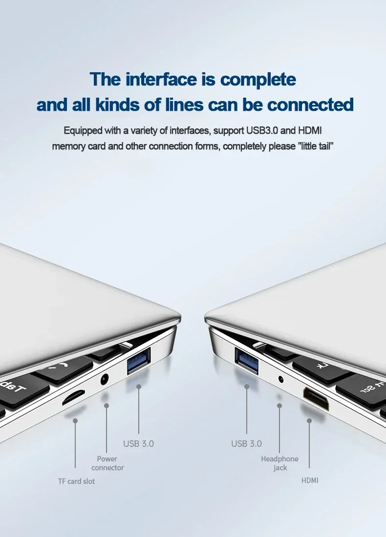 Windows 11 Ultra-Thin 14.1" Laptop, 12GB RAM, 512GB SSD, Intel A3950 Processor, Gaming Laptop, 1920*1080 Resolution, Desktop/Study PC