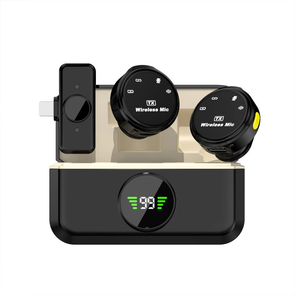 Wireless lavalier microphone for tourists, omnidirectional condenser, iPhone, Android, static video