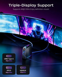 Mini PC de jeu KAMRUI AMD R9 6900HX/R7 6800H 16 Go DDR5 512 Go SSD M.2 NVMe Wifi6 BT5.2 4K/8K UHD Graphique Radeon 680M Éclairage RVB