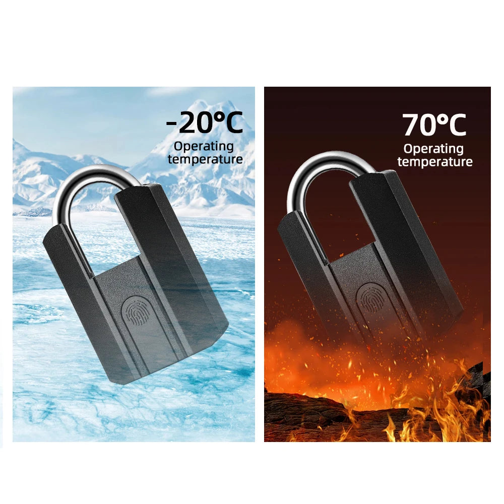 Cadenas intelligent empreinte digitale Bluetooth étanche IP67 rechargeable clé application