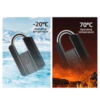 Cadenas intelligent empreinte digitale Bluetooth étanche IP67 rechargeable clé application