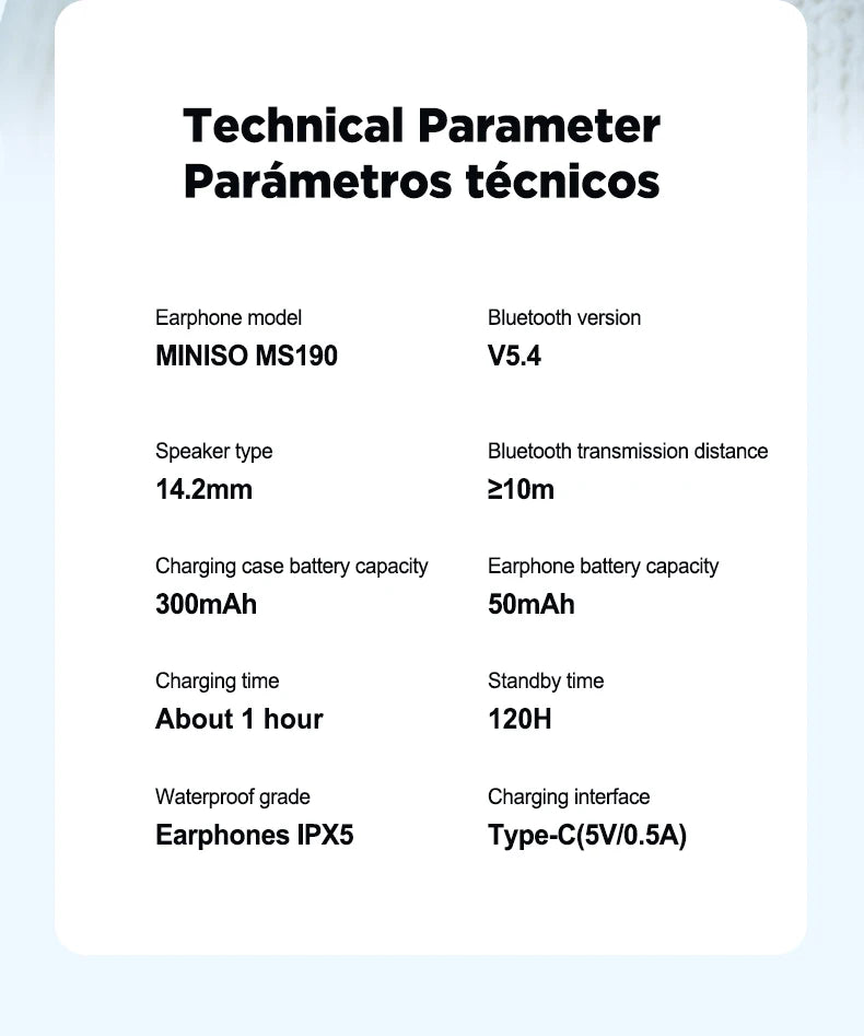 Casque MINISO MS190 Bluetooth OWS sport traducteur intelligent