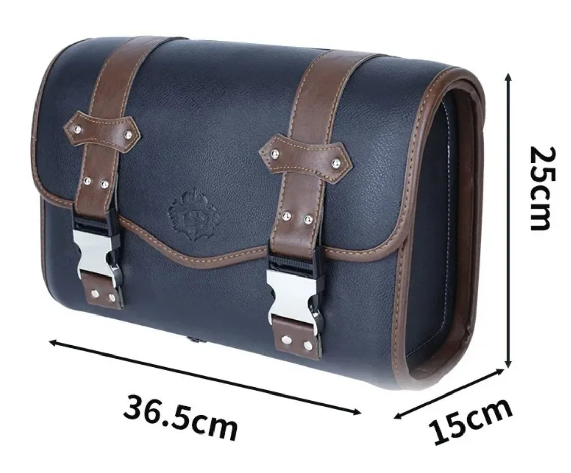 Sacoches de moto universelles, sac de fourche, pochette de bagage en cuir PU, sac à outils latéral