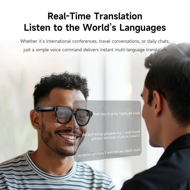 Lunettes Intelligentes AI Traduction Caméra Bluetooth Audio
