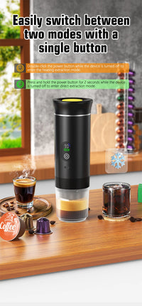 Machine café expresso portable sans fil 3en1 capsules