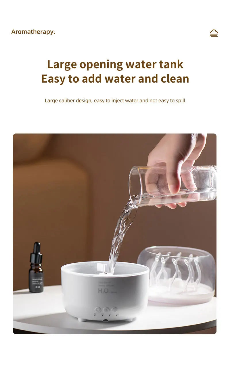 Diffuseur Méduse Rotatif Humidificateur LED Aromathérapie Maison Bureau