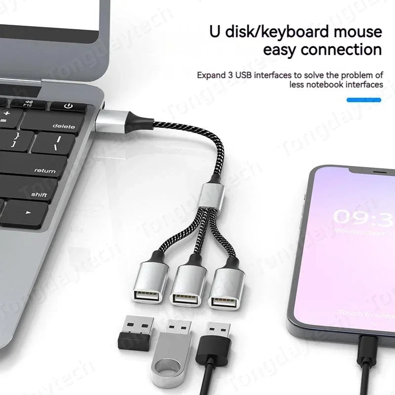 Adaptateur USB-C 4 Ports Multi Appareils OTG Rapide