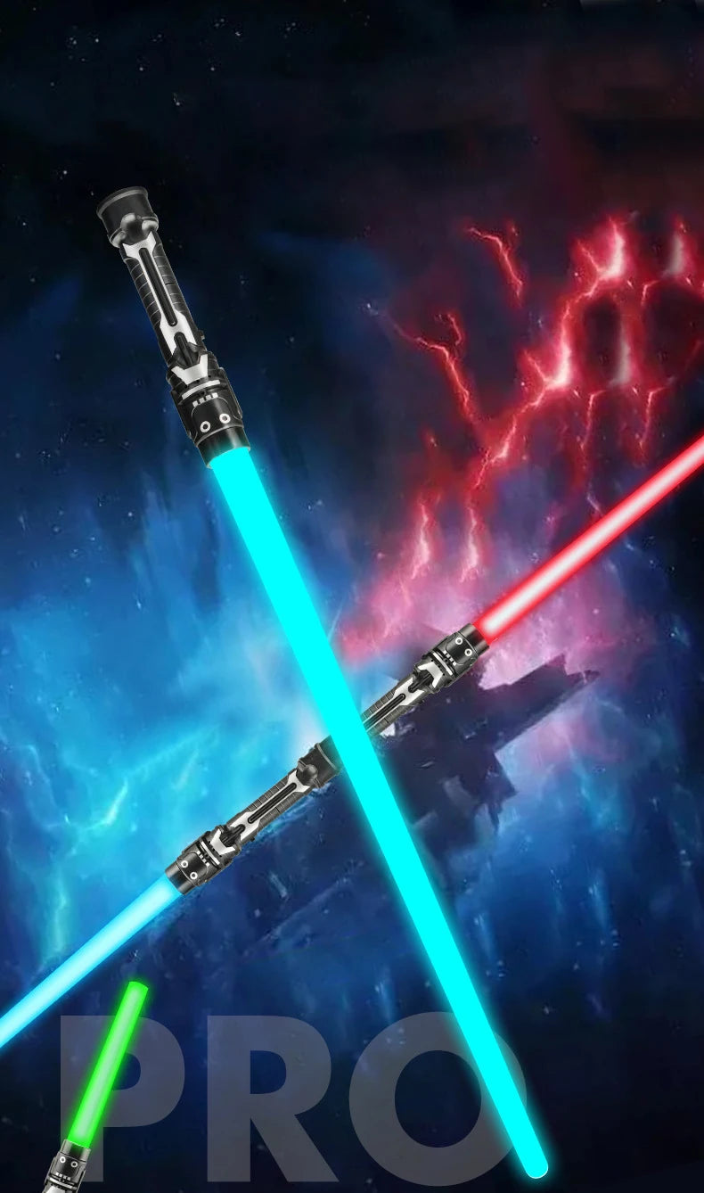 Sabre laser 2-en-1 télescopique 7 couleurs avec son