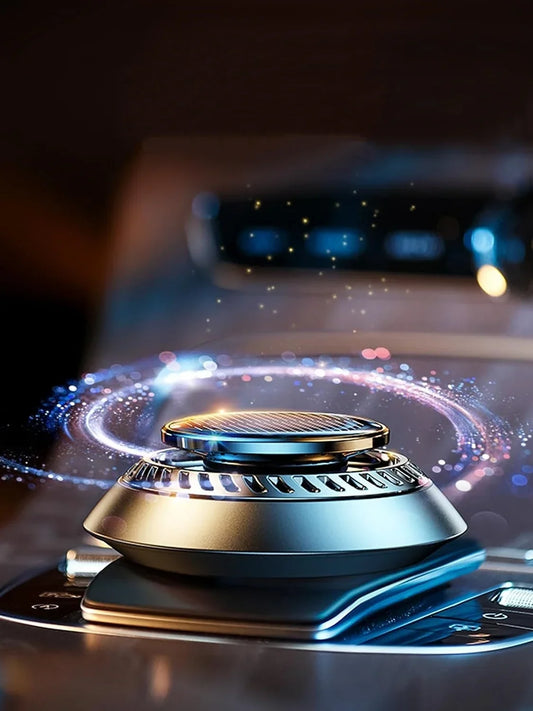 Diffuseur voiture solaire rotatif aromathérapie huile essentielle