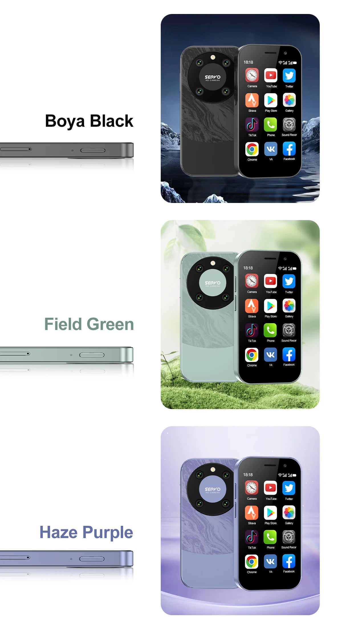 SERVO KING9000, petit téléphone portable Smartphone, écran HD 3.0 ", Android 10.0, réseau 4G, persévérance, 2 Go + 16 Go, 2000mAh,Reconnaissance faciale , mini téléphone portable