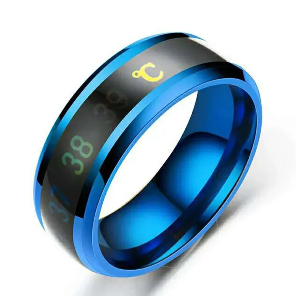 Smart stainless steel ring for men and women, 38 temperature settings, simple and creative, for couples, mood changing, number, finger jewelry