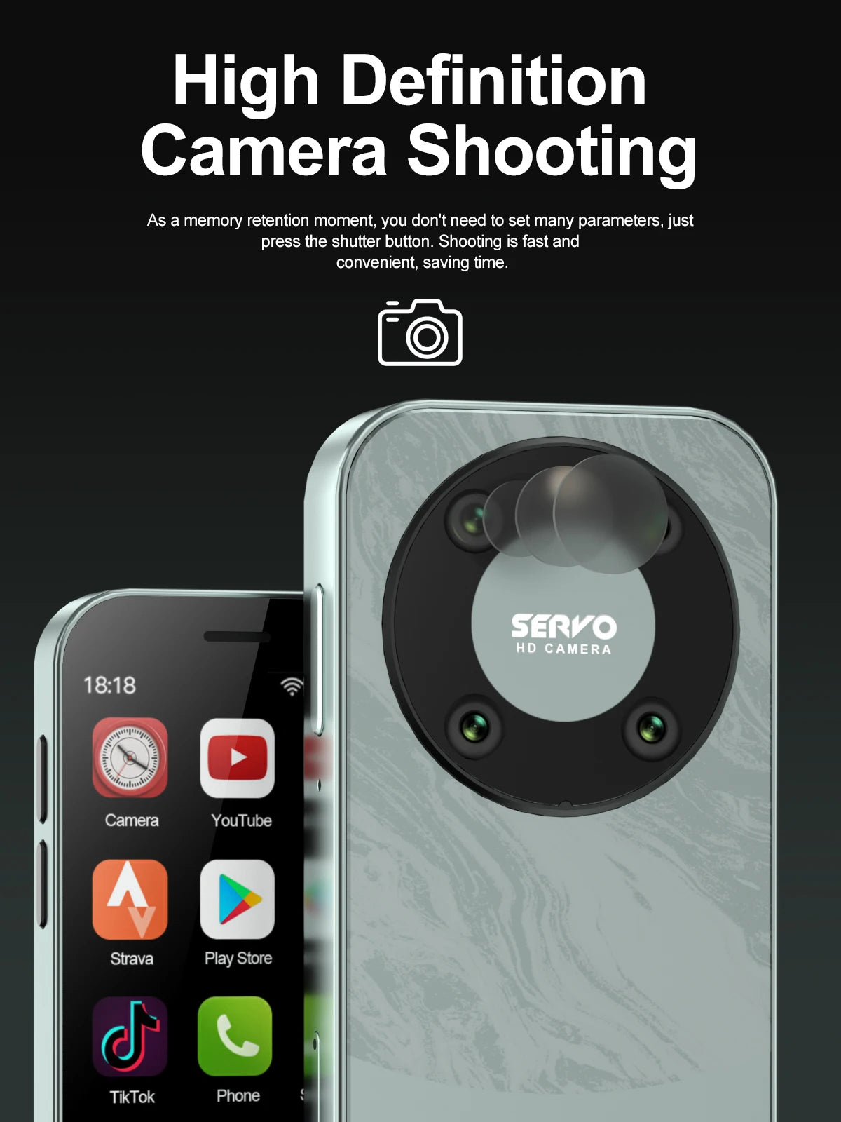 SERVO KING9000, petit téléphone portable Smartphone, écran HD 3.0 ", Android 10.0, réseau 4G, persévérance, 2 Go + 16 Go, 2000mAh,Reconnaissance faciale , mini téléphone portable