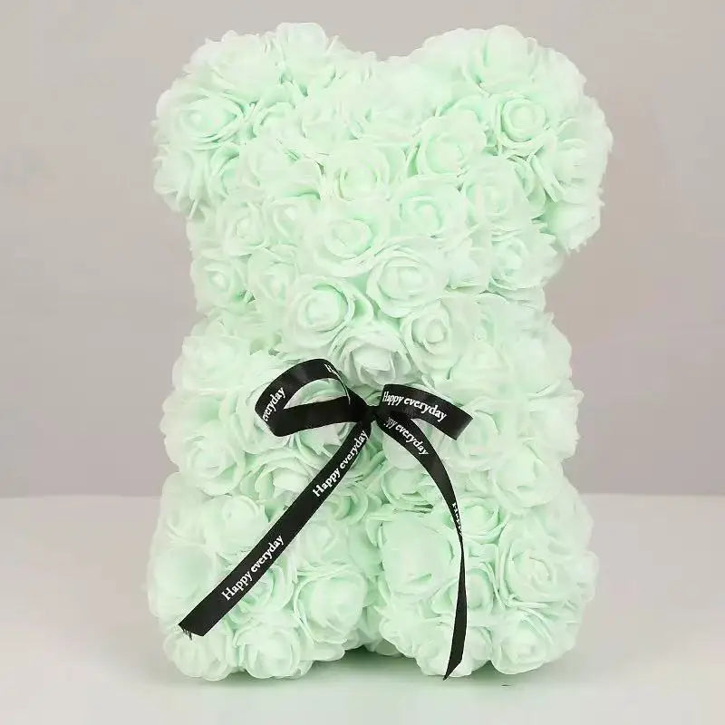 Ours rose 25cm peluche avec boîte cadeau romantique femme