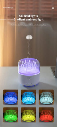 Diffuseur Méduse Rotatif Humidificateur LED Aromathérapie Maison Bureau