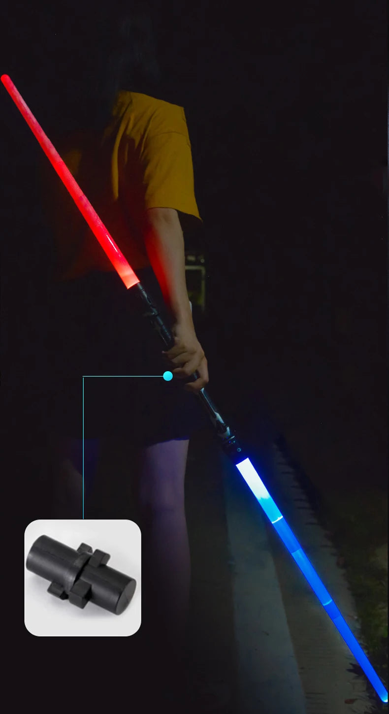 Sabre laser 2-en-1 télescopique 7 couleurs avec son