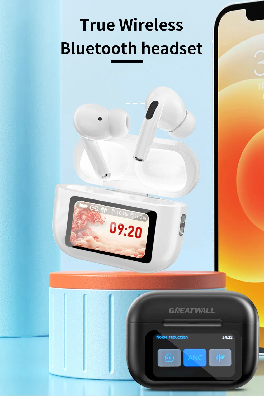 GREATWALL Airs Pro Écouteurs Bluetooth ANC HiFi Étanches