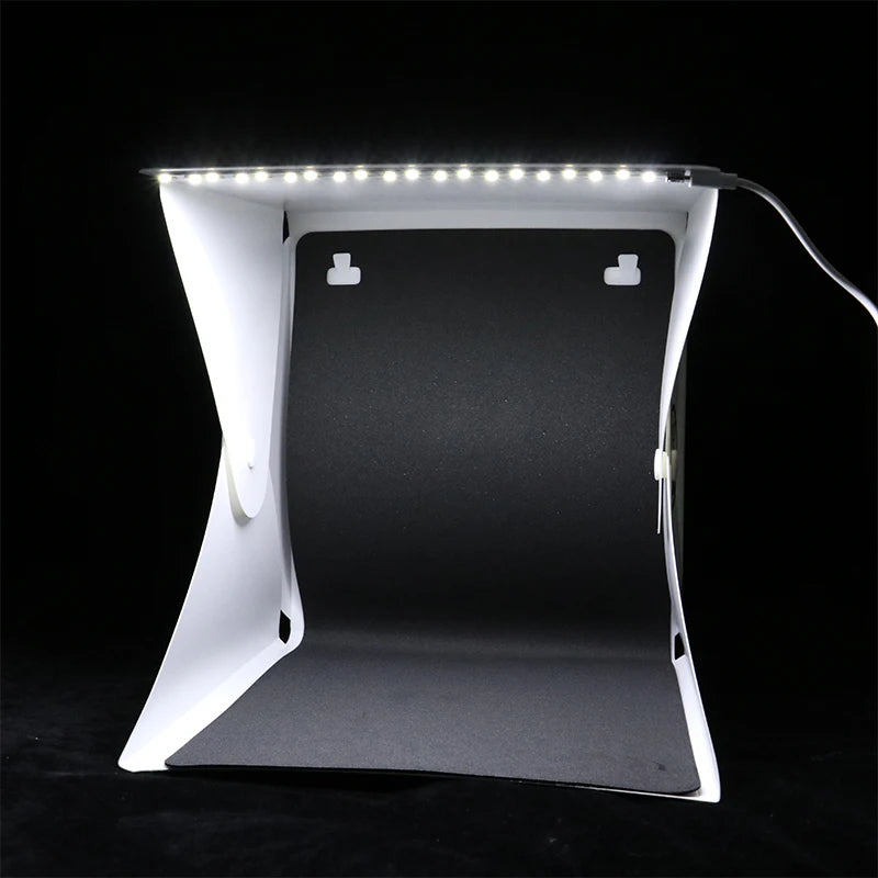 Photographie lumière LED salle Photo Studio lumière tente boîte souple décors Photobox pour appareil Photo DSLR 22CM Portable pliable Lightbox