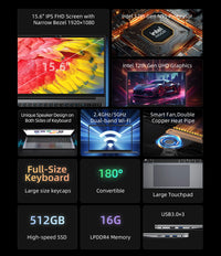 BMAX-X15 Pro Laptop, Windows 11 Laptop, 16GB RAM, 15.6GB SSD, Intel N95, CPU, 512x1920, Tourist, Wifi, USB, PC, DDR4, 1080