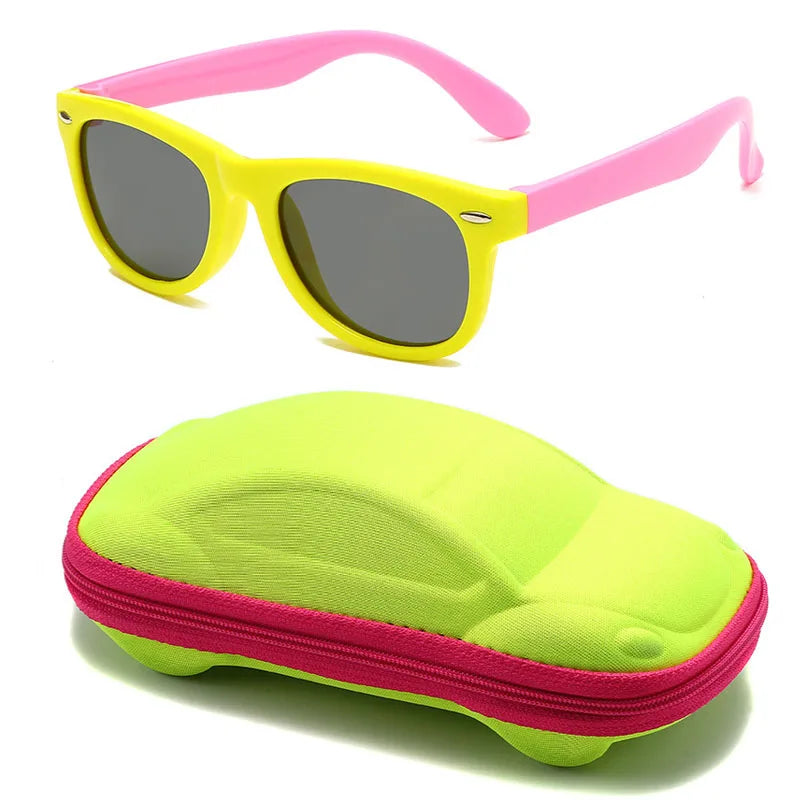 Lunettes de soleil classiques en Silicone pour enfants, UV400, pour garçons et filles, TR90, Protection UV