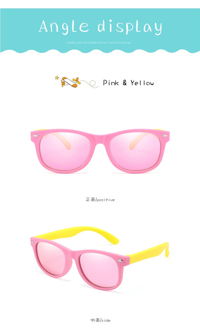 Lunettes de soleil classiques en Silicone pour enfants, UV400, pour garçons et filles, TR90, Protection UV