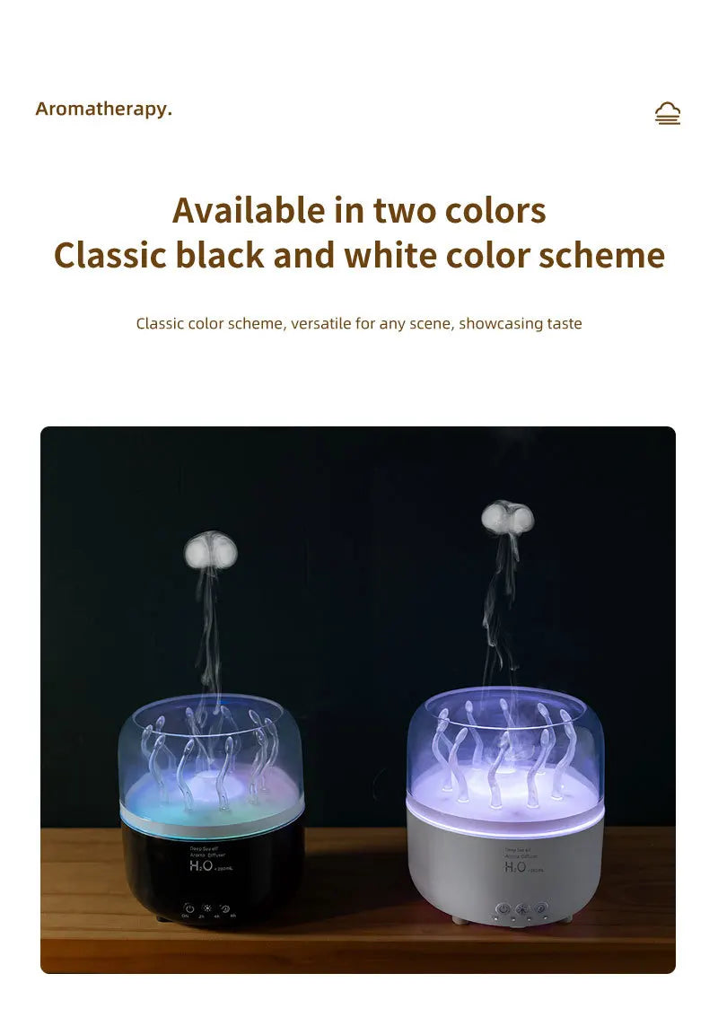 Diffuseur Méduse Rotatif Humidificateur LED Aromathérapie Maison Bureau