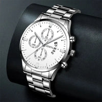 Montre homme 40mm quartz acier inoxydable sport