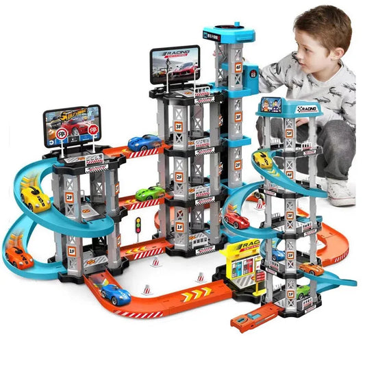 Piste voiture rampe course puzzle parc enfant 3-5 ans