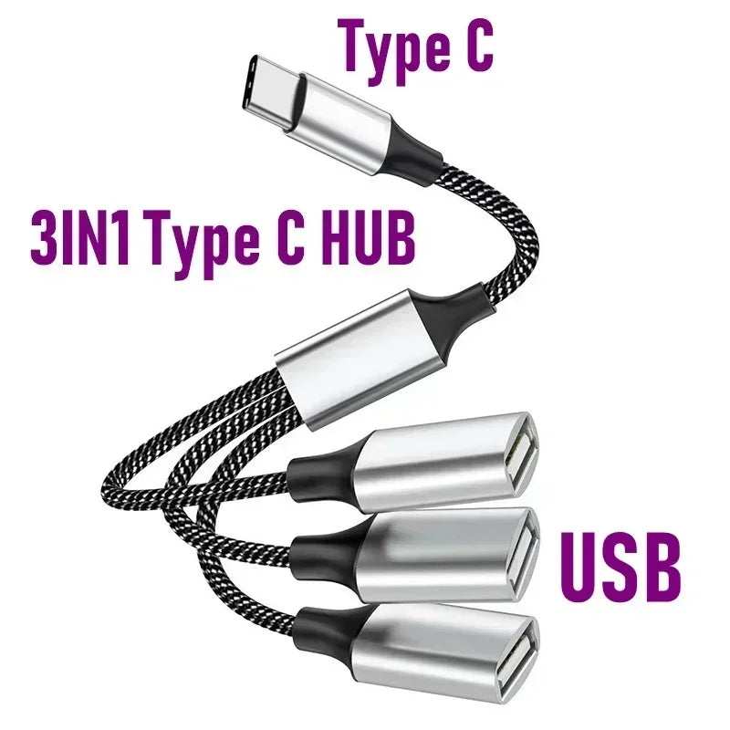 Adaptateur USB-C 4 Ports Multi Appareils OTG Rapide