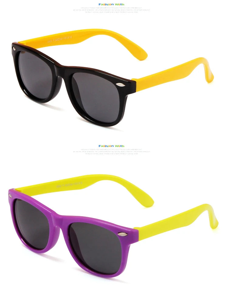 Lunettes de soleil classiques en Silicone pour enfants, UV400, pour garçons et filles, TR90, Protection UV