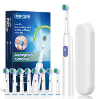 Brosse à dents électrique rechargeable étanche avec 8 têtes