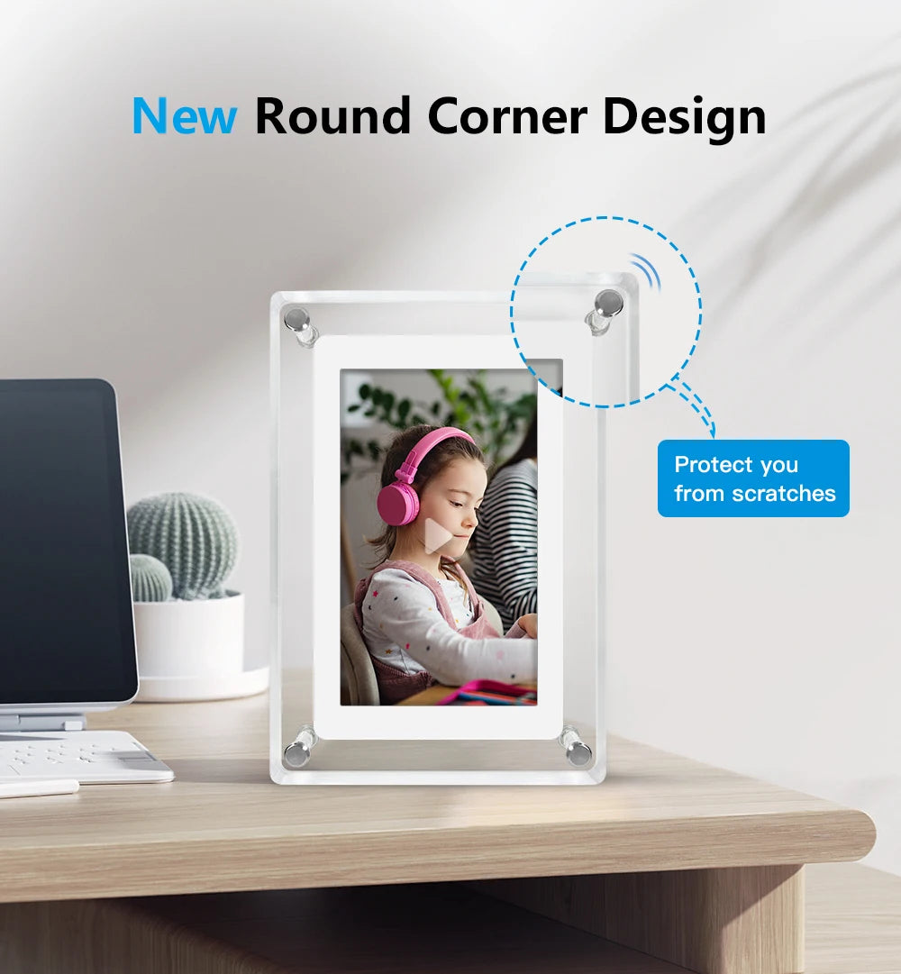 Cadre numérique acrylique 5 pouces IPS 4Go 1200mAh