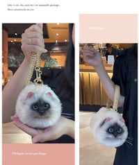 Sac bandoulière peluche chat mignon automne hiver polyvalent