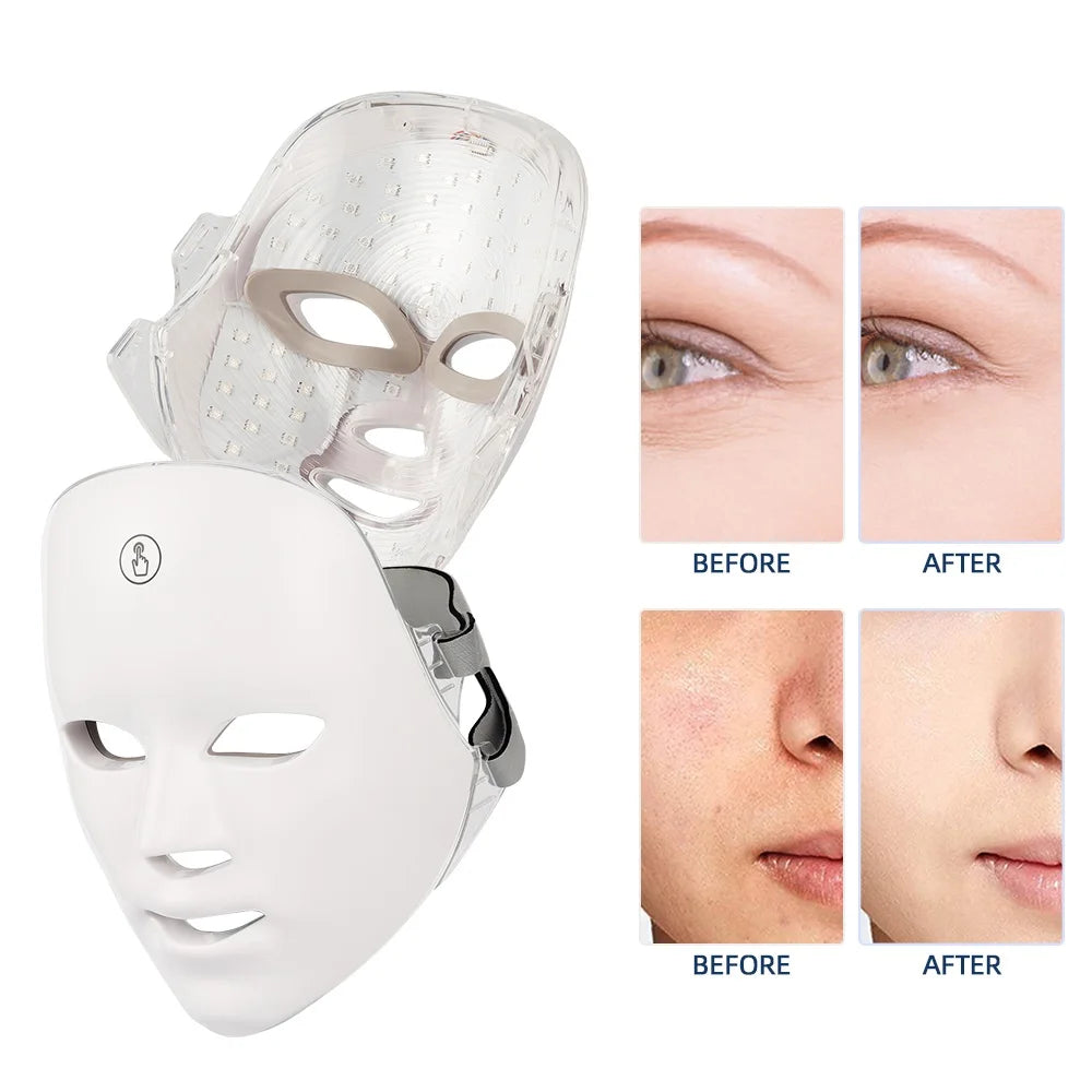 Masque facial LED 7 couleurs beauté rajeunissement peau maison