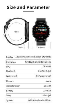 Montre connectée sport homme Bluetooth étanche tactile