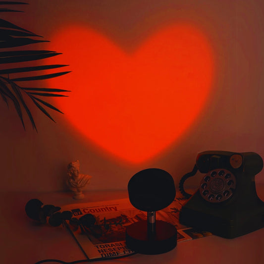 Lumière de Projection LED romantique en forme de cœur USB