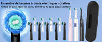 Brosse à dents électrique rechargeable étanche avec 8 têtes