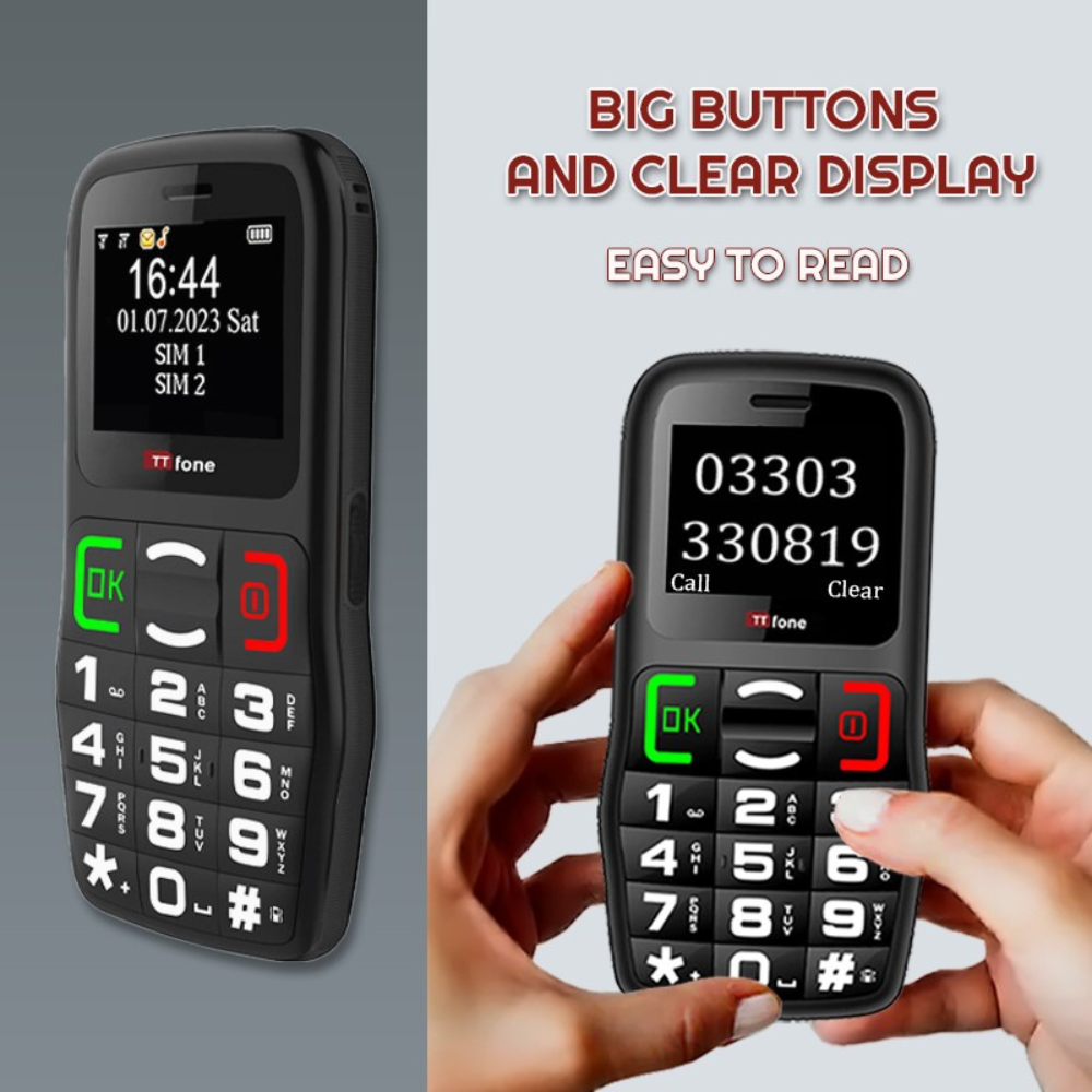 Returned Resale - TTfone TT220 Big Button Mobile with USB Cable, Giffgaff Pay As You Go-2