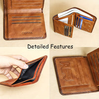 Portefeuille homme cuir véritable RFID ultra-fin porte-cartes compact