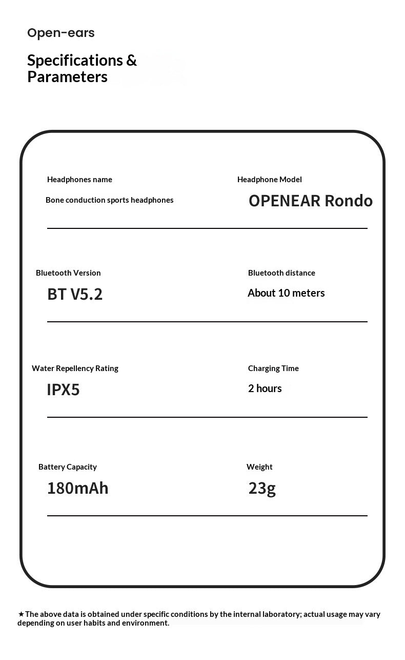 Casque Sport Rondo Bluetooth Conduction Osseuse Noise-Canceling Extérieur