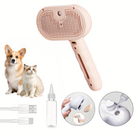 Brosse 3-en-1 animaux vapeur, massage, retrait poils