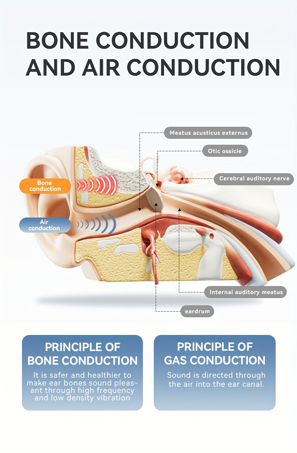 Casque Sport SANAG B21S Conduction Osseuse Bluetooth 5.4 Bass Puissant